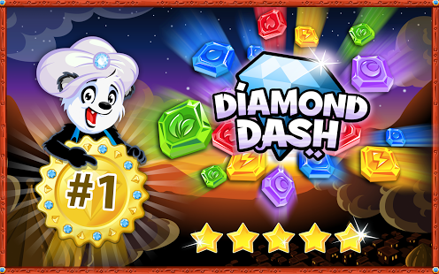 لعبة Diamond Dash تطبيق أندرويد لعبة ألغاز شاركها على الفيسبوك
