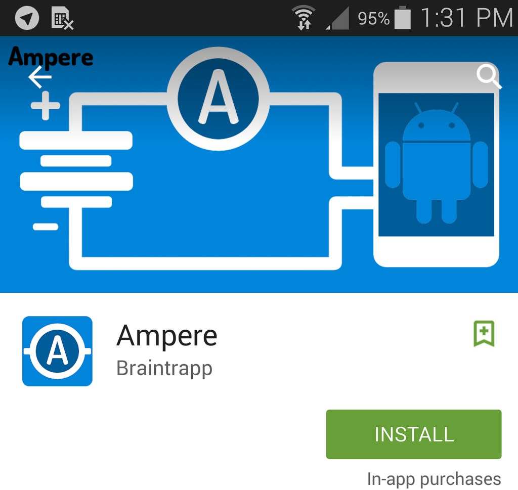 تطبيق أمبير Ampere للاندرويد لمعرفة عمر البطارية