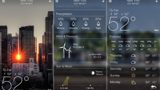 تطبيق حالة الطقس من ياهو Yahoo Weather تحميل مباشر