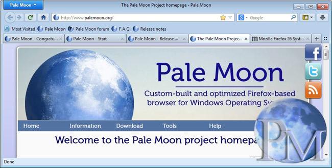 متصفح Pale Moon للانترنت, اسرع متصفحات الانترنت , تحميل اسرع متصفح انترنت للكمبيوتر , اسرع متصفح , متصفح بال مون , اسرع متصفح نت , متصفح القمر الشاحب, متصفح Pale Moon