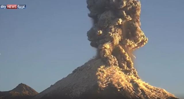 فيديو انفجار بركان المكسيك الضخم شاهد اللقطات الأولى من ثوران البركان